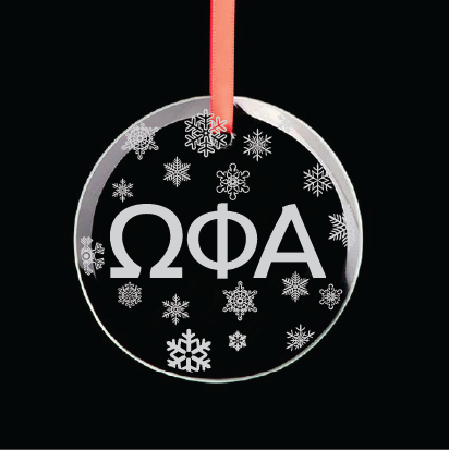 Omega Phi Alpha Round Multi-Snowflake Ornament