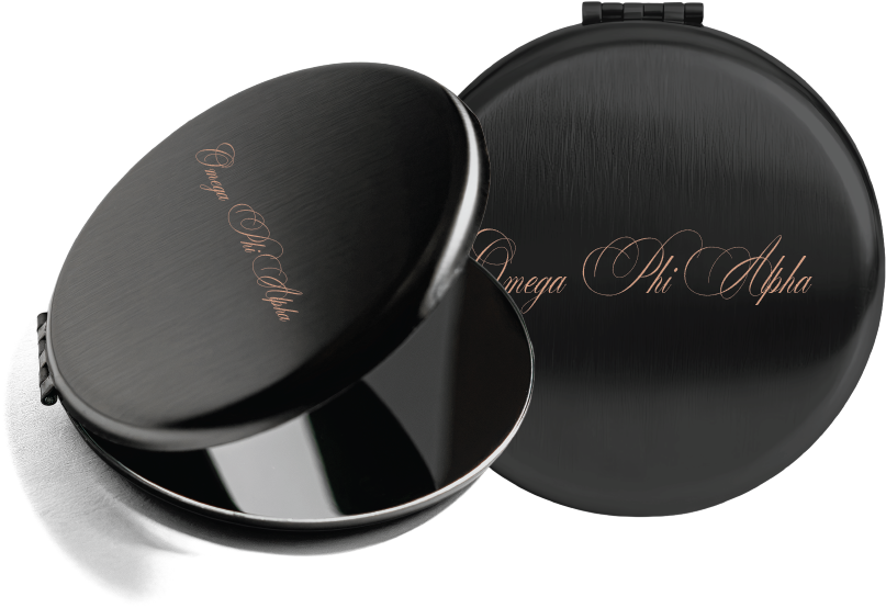 Omega Phi Alpha Script Pocket Mirrors