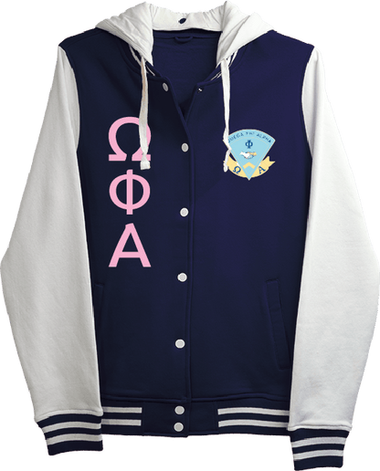 Omega Phi Alpha Varsity Hooded Sweatshirt