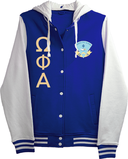 Omega Phi Alpha Varsity Hooded Sweatshirt