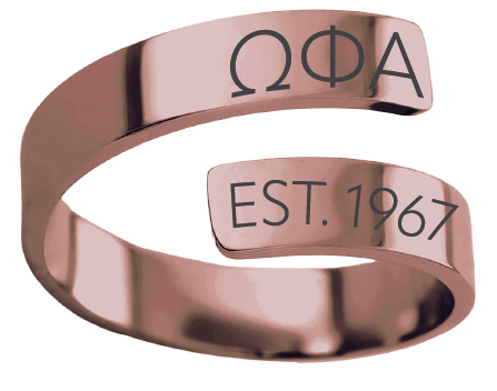Omega Phi Alpha Year and Letters Rings