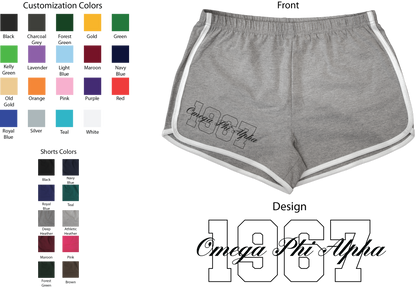 Omega Phi Alpha Year and Name Women's Shorts