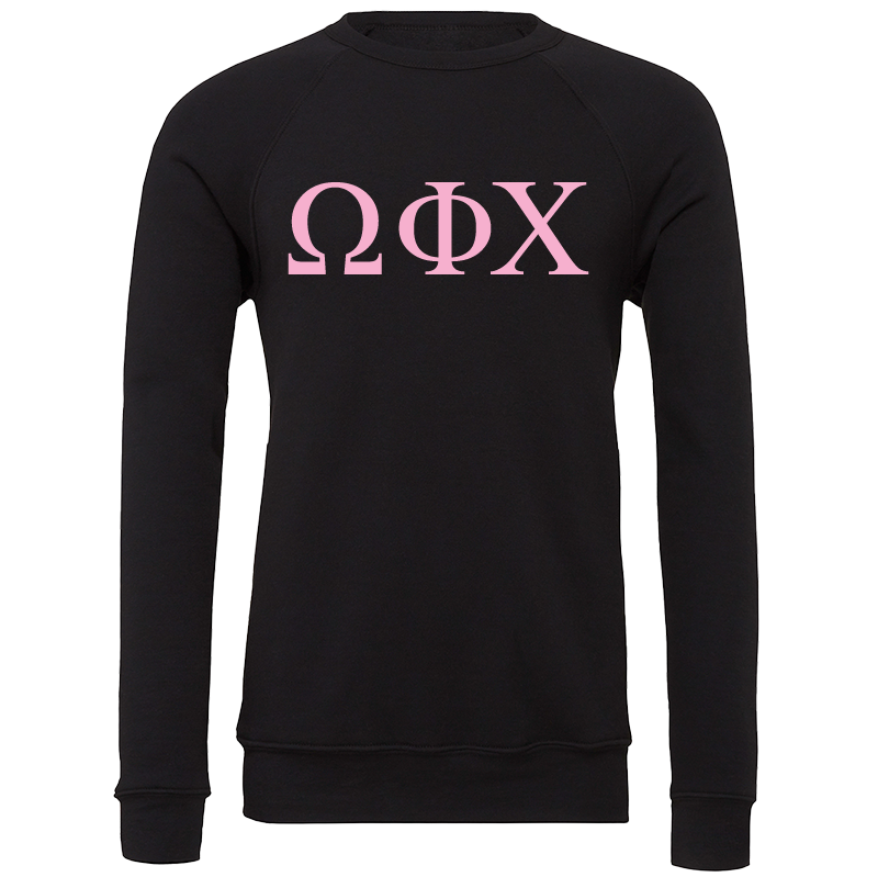 Omega Phi Chi Embroidered Lettered Crewneck Sweatshirts