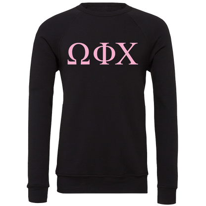 Omega Phi Chi Embroidered Lettered Crewneck Sweatshirts