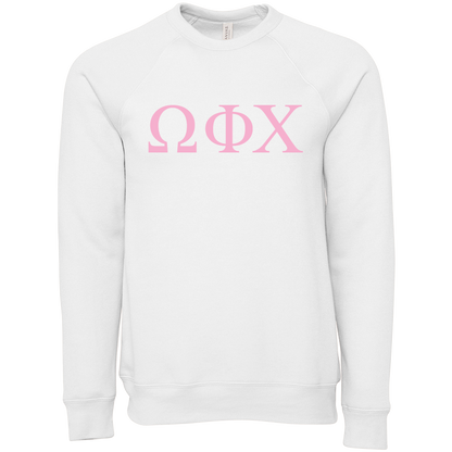 Omega Phi Chi Embroidered Lettered Crewneck Sweatshirts