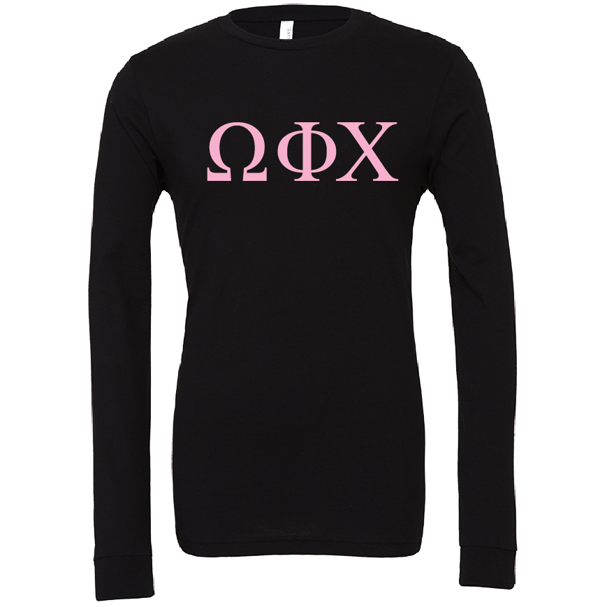 Omega Phi Chi Lettered Long Sleeve T-Shirts