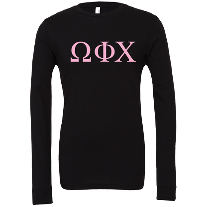 Omega Phi Chi Lettered Long Sleeve T-Shirts