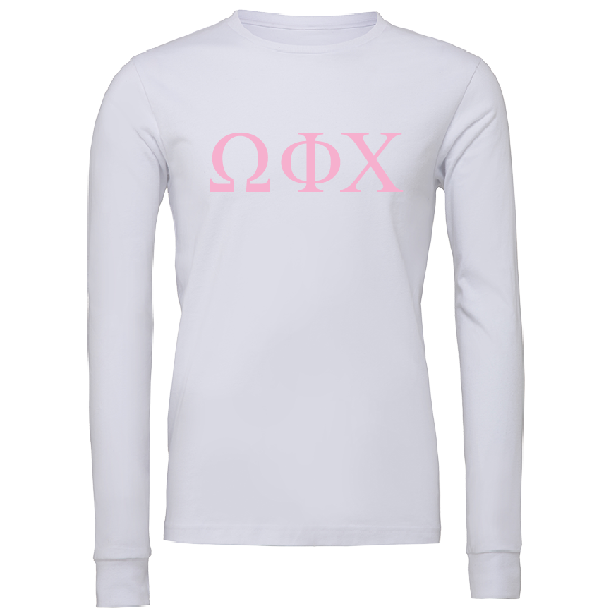 Omega Phi Chi Lettered Long Sleeve T-Shirts