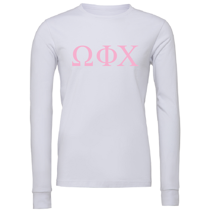 Omega Phi Chi Lettered Long Sleeve T-Shirts