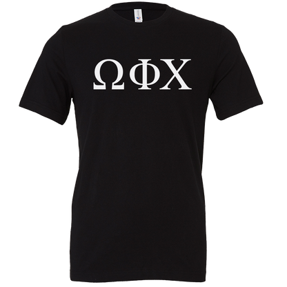 Omega Phi Chi Lettered Short Sleeve T-Shirts