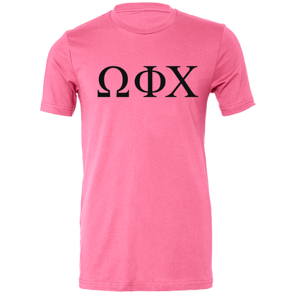Omega Phi Chi Lettered Short Sleeve T-Shirts