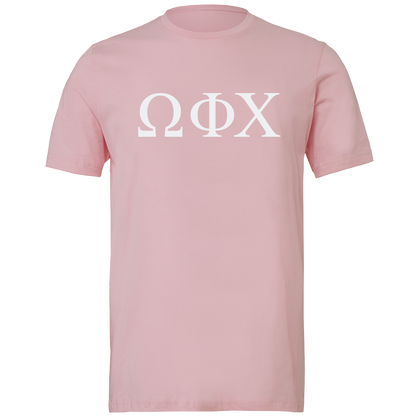 Omega Phi Chi Lettered Short Sleeve T-Shirts