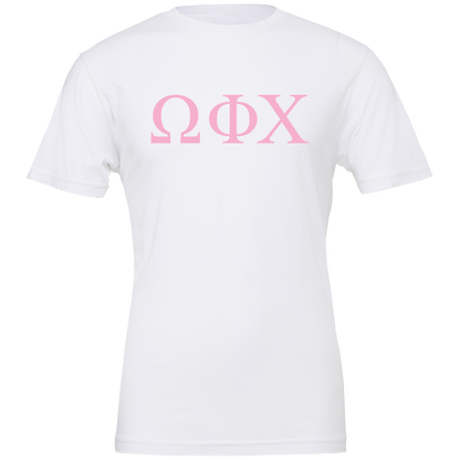Omega Phi Chi Lettered Short Sleeve T-Shirts