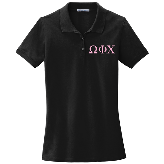 Omega Phi Chi Ladies' Embroidered Polo Shirt