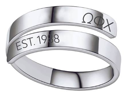 Omega Phi Chi Year and Letters Rings