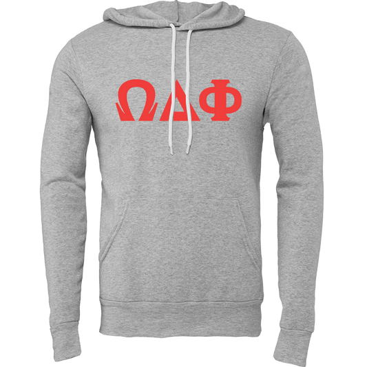 Omega Delta Phi Embroidered Lettered Hooded Sweatshirts