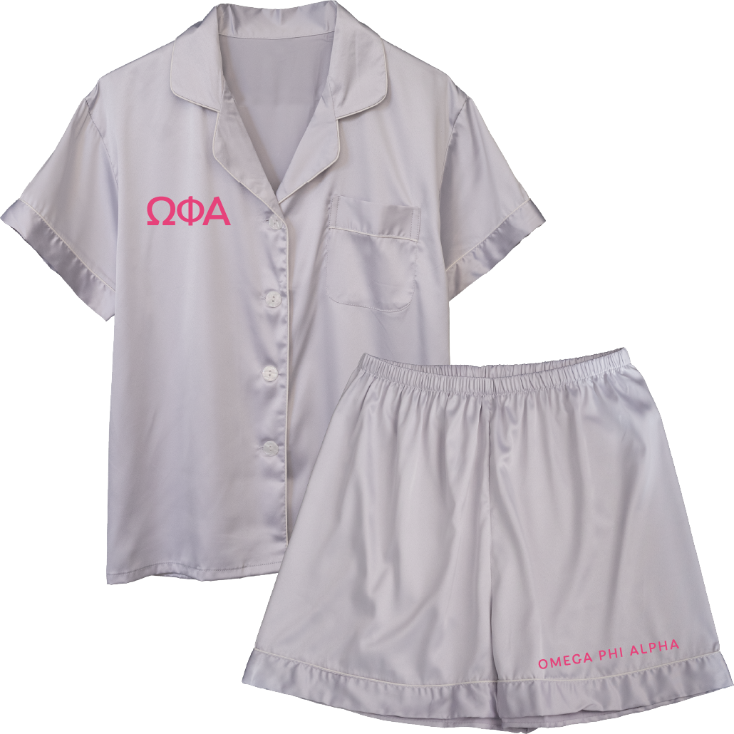 Omega Phi Alpha Embroidered Ladies' Pajama Sets