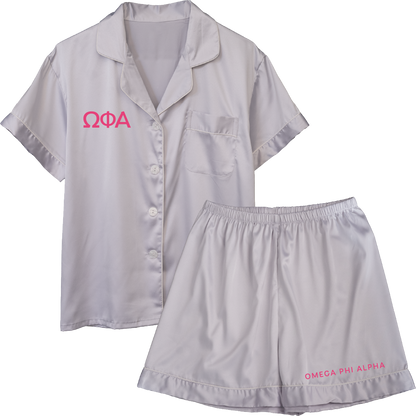 Omega Phi Alpha Embroidered Ladies' Pajama Sets