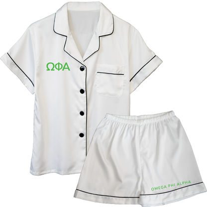 Omega Phi Alpha Embroidered Ladies' Pajama Sets