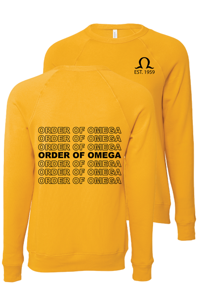 Order of Omega Repeating Name Crewneck Sweatshirts