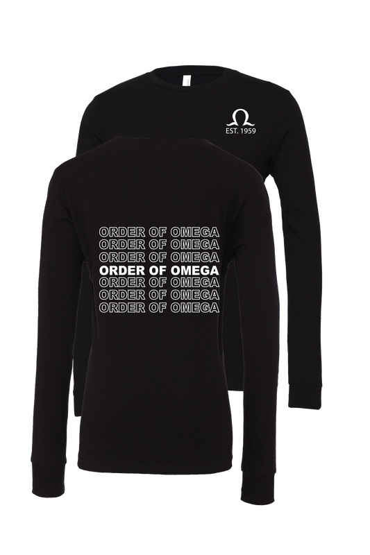 Order of Omega Repeating Name Long Sleeve T-Shirts