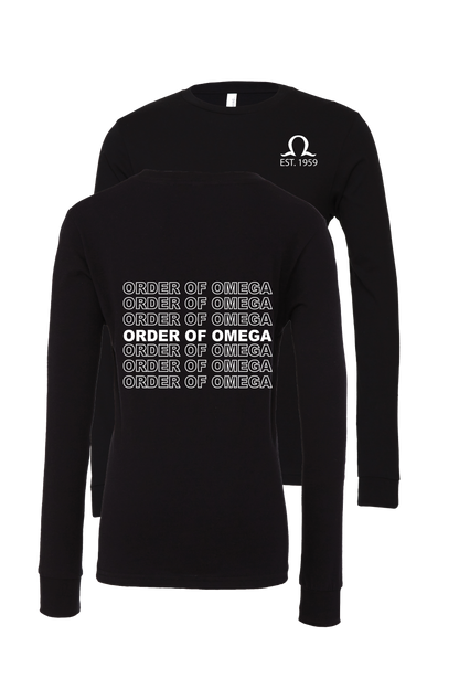 Order of Omega Repeating Name Long Sleeve T-Shirts