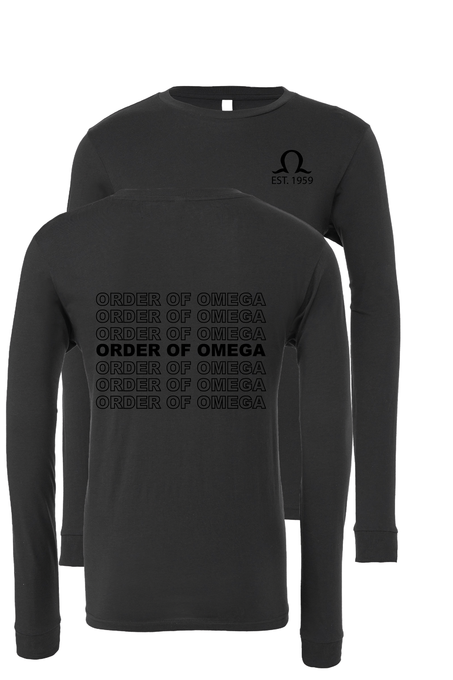 Order of Omega Repeating Name Long Sleeve T-Shirts