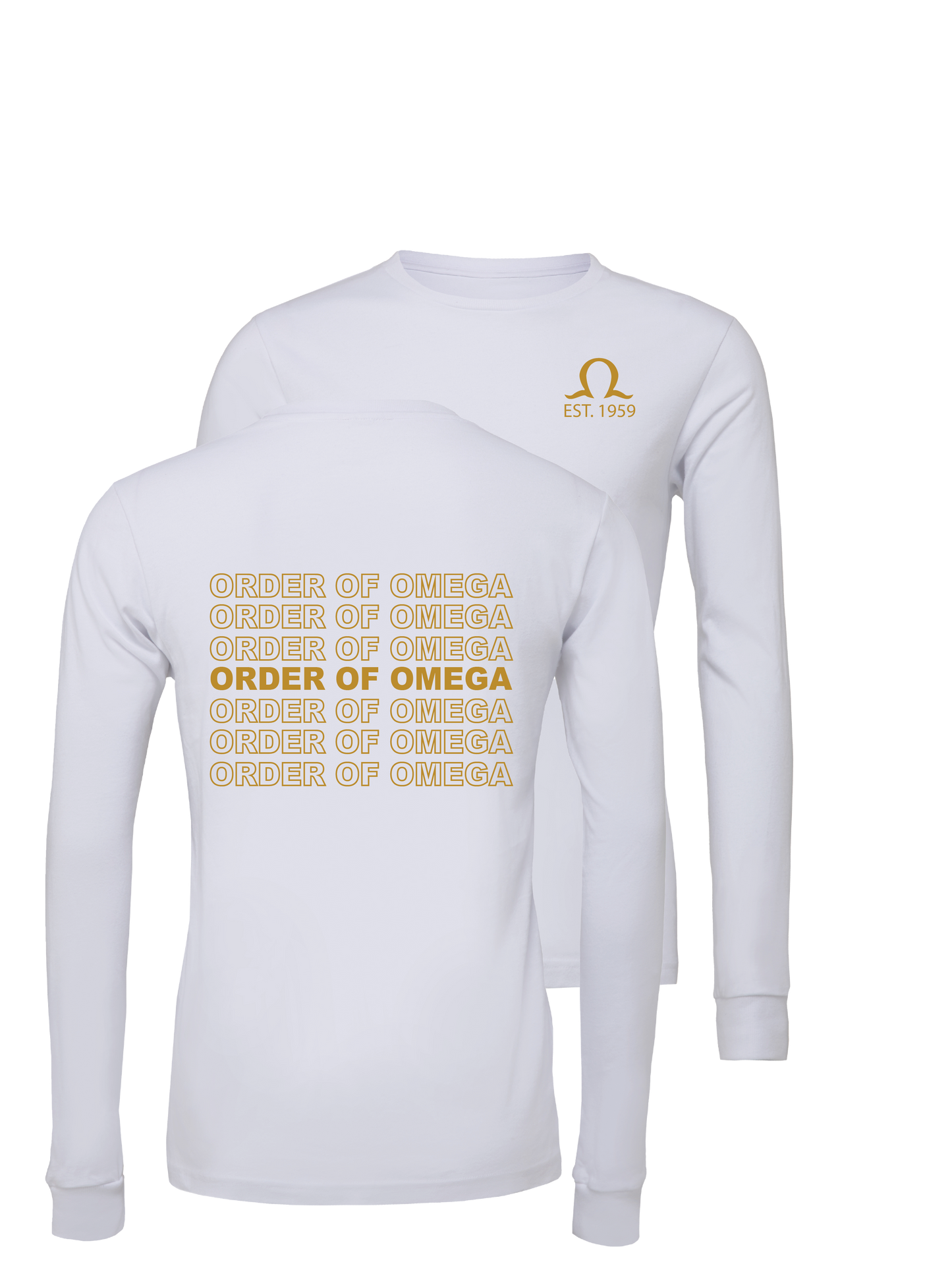 Order of Omega Repeating Name Long Sleeve T-Shirts