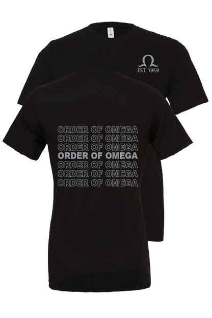 Order of Omega Repeating Name Short Sleeve T-Shirts