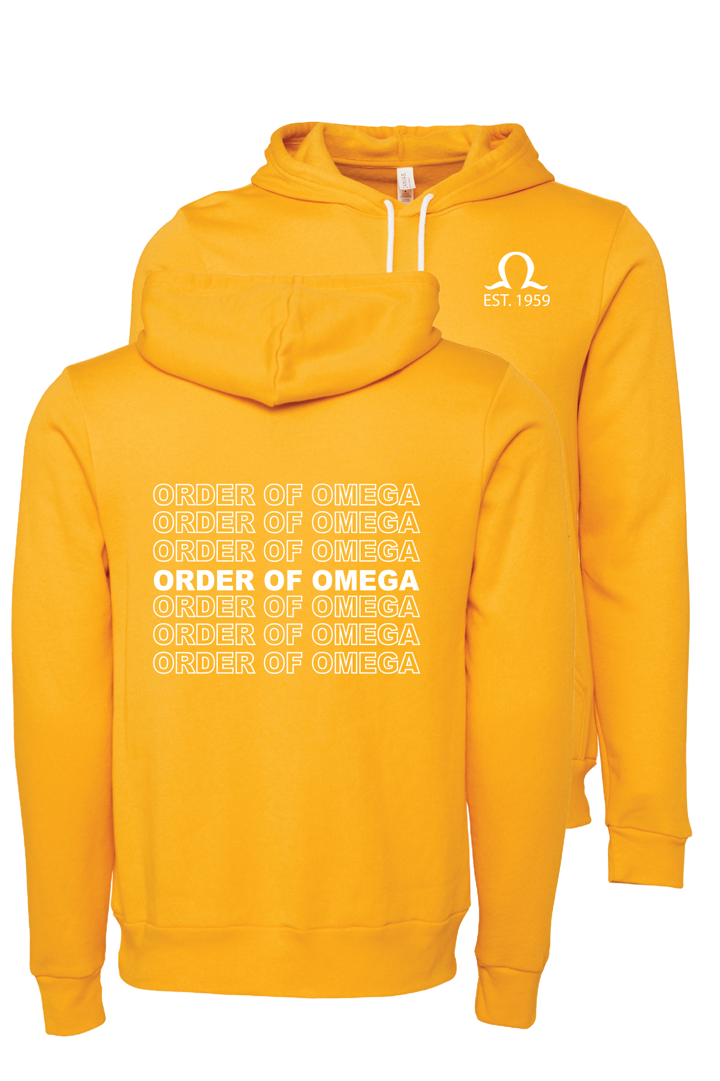 Order of Omega Repeating Name Hooded Sweatshirts