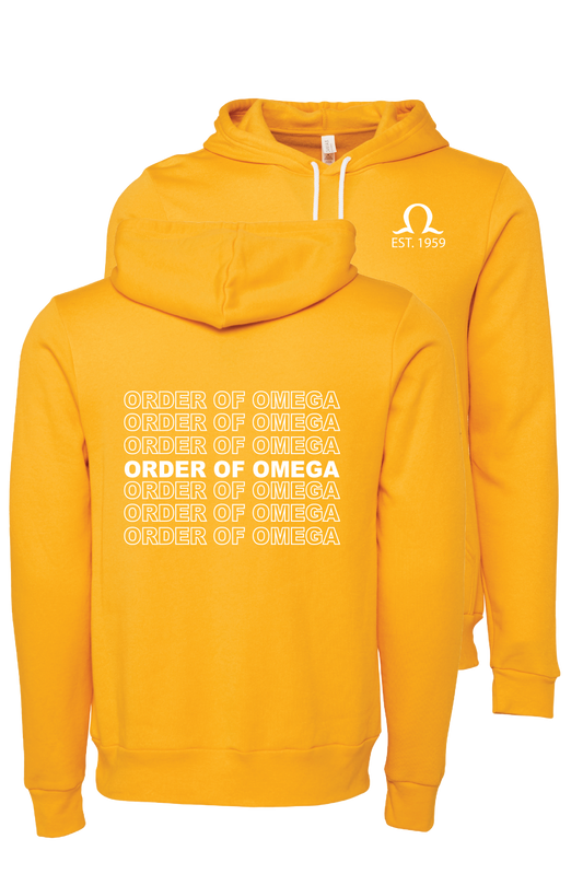 Order of Omega Repeating Name Hooded Sweatshirts