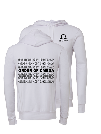 Order of Omega Repeating Name Hooded Sweatshirts