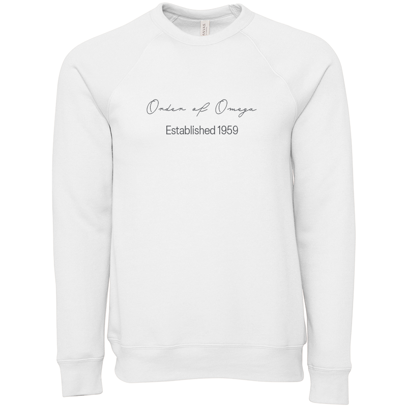 Order of Omega Embroidered Scripted Name Crewneck Sweatshirts