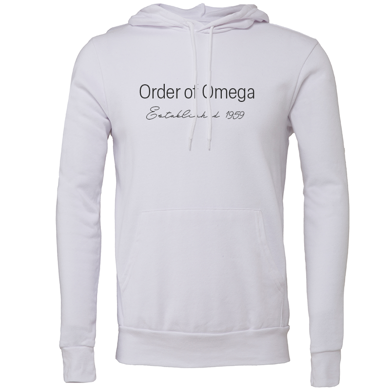 Order of Omega Embroidered Printed Name Hooded Sweatshirts