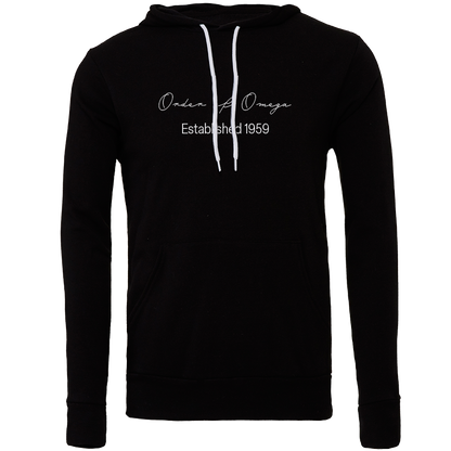 Order of Omega Embroidered Scripted Name Hooded Sweatshirts