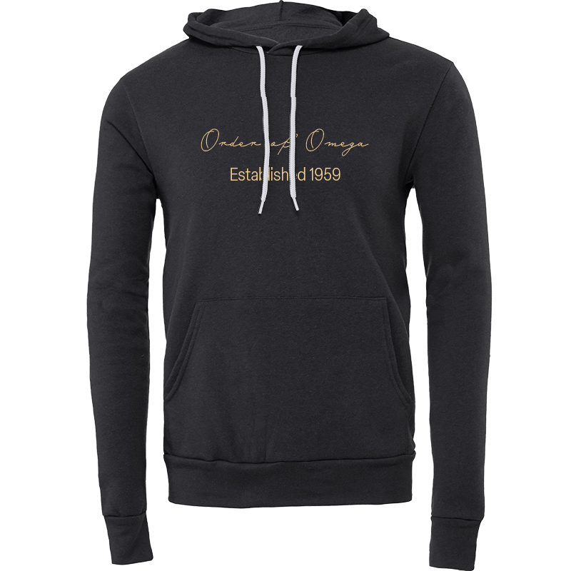 Order of Omega Embroidered Scripted Name Hooded Sweatshirts