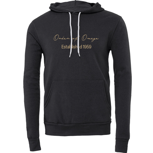 Order of Omega Embroidered Scripted Name Hooded Sweatshirts