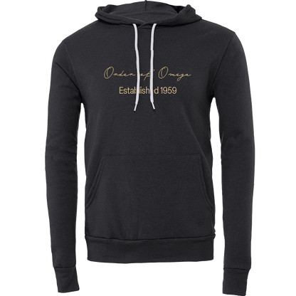 Order of Omega Embroidered Scripted Name Hooded Sweatshirts