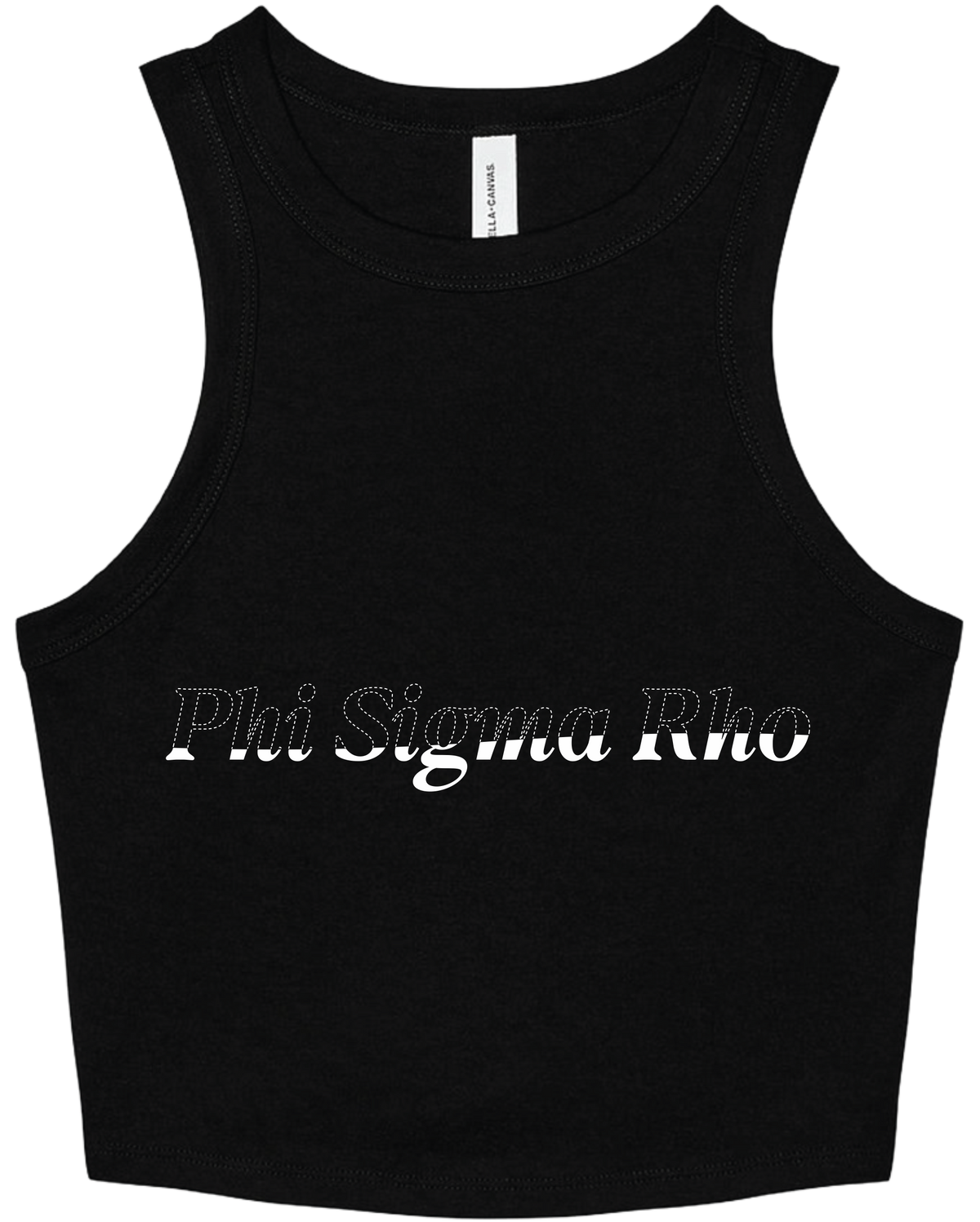 Phi Sigma Rho Stitched Outline Cropped Tanks