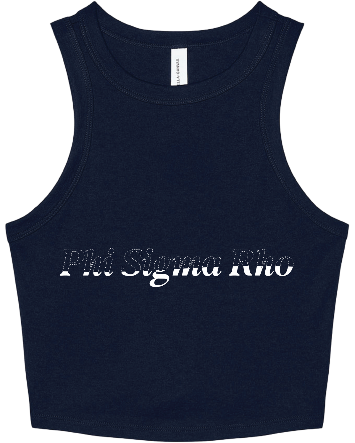 Phi Sigma Rho Stitched Outline Cropped Tanks