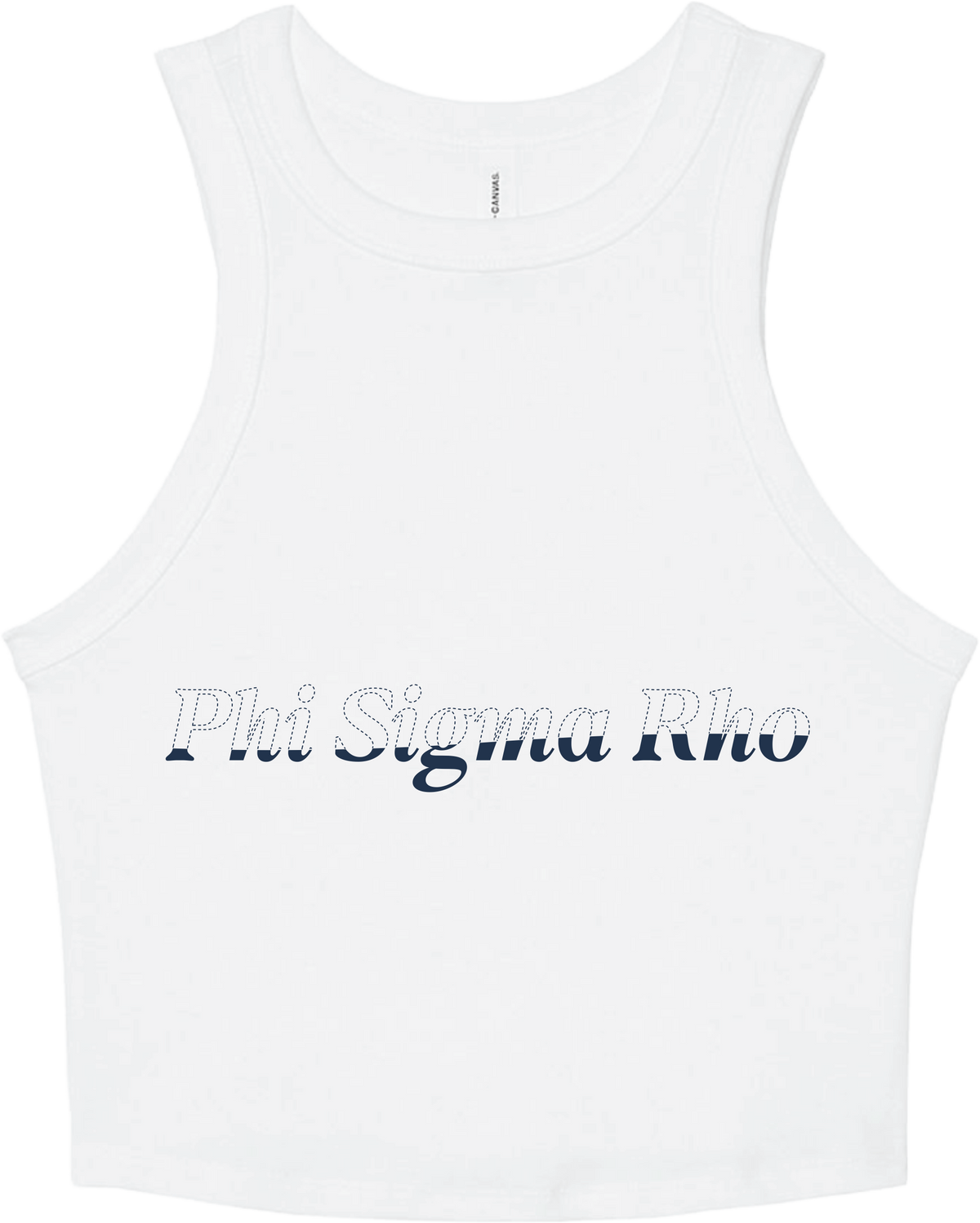 Phi Sigma Rho Stitched Outline Cropped Tanks