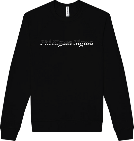 Phi Sigma Sigma Stitched Outline Crewnecks