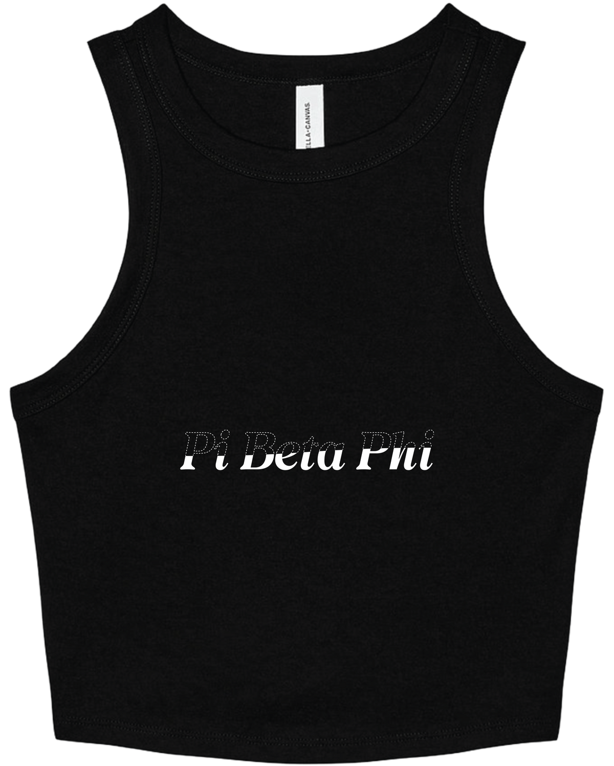 Pi Beta Phi Stitched Outline Cropped Tanks