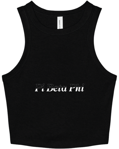 Pi Beta Phi Stitched Outline Cropped Tanks