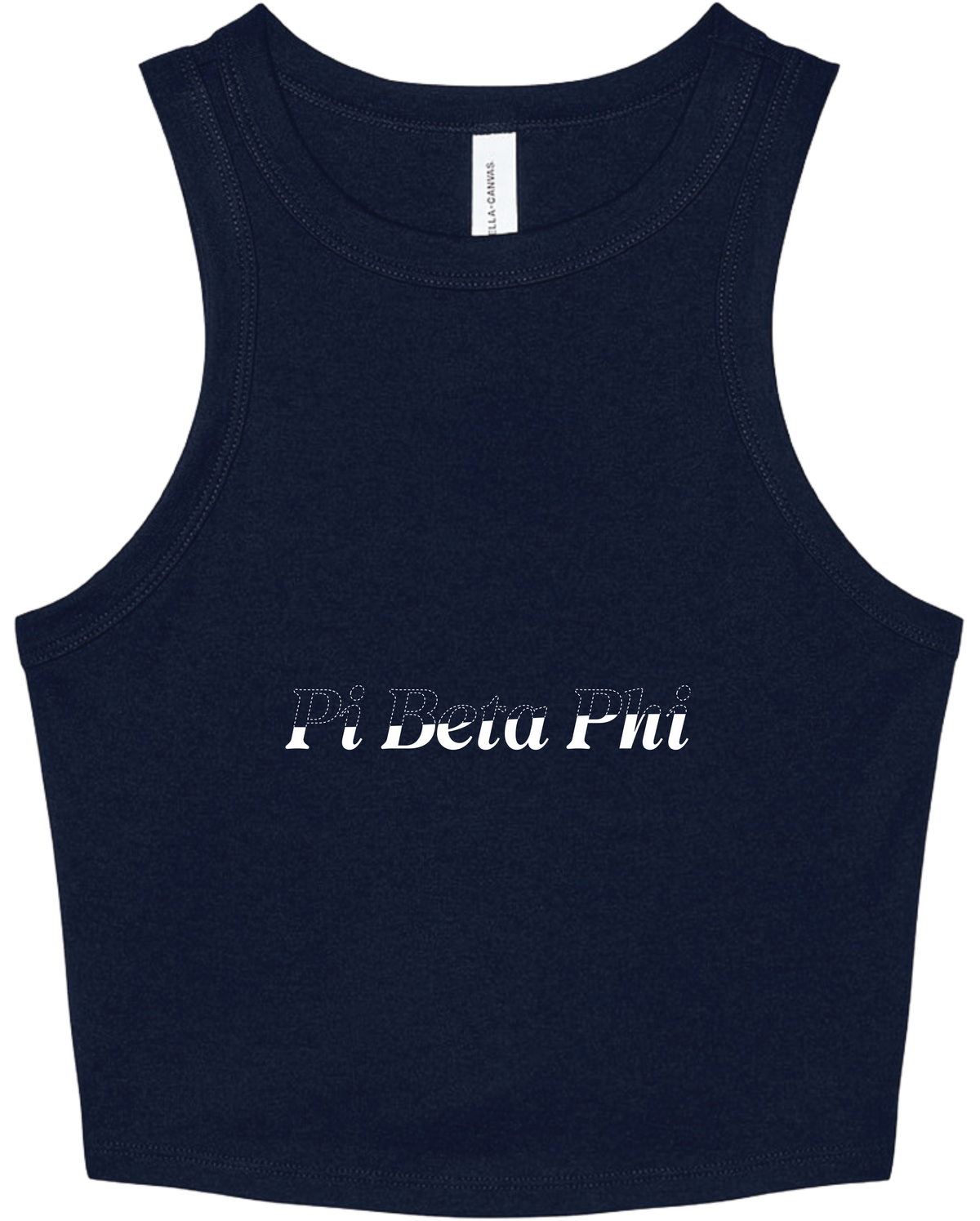 Pi Beta Phi Stitched Outline Cropped Tanks