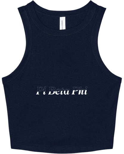 Pi Beta Phi Stitched Outline Cropped Tanks