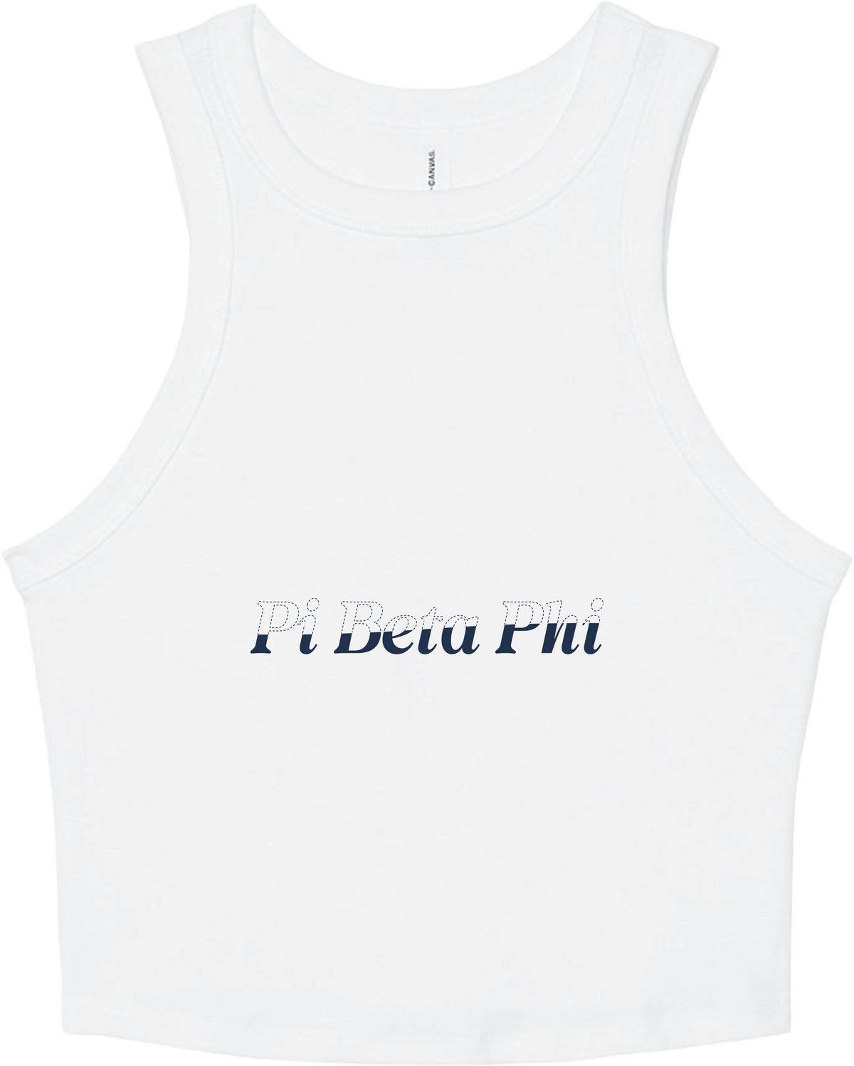 Pi Beta Phi Stitched Outline Cropped Tanks