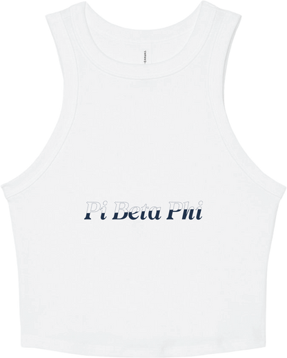 Pi Beta Phi Stitched Outline Cropped Tanks