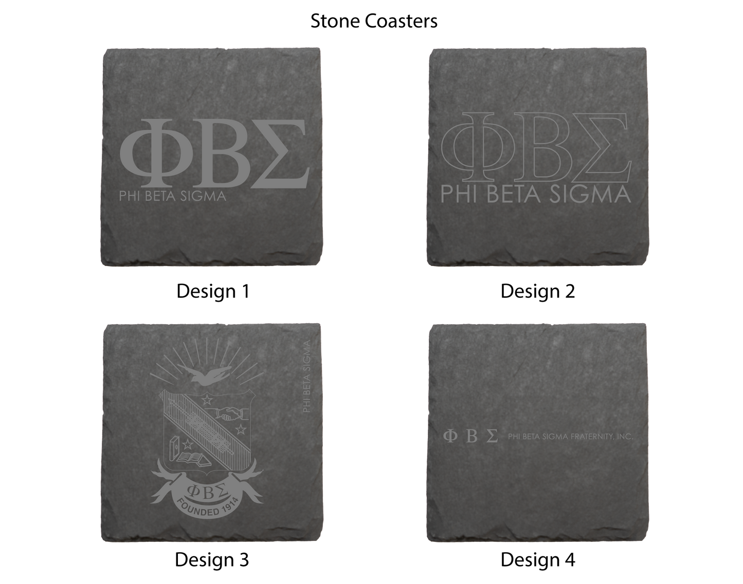 Phi Beta Sigma Stone Coasters - 4-Pack