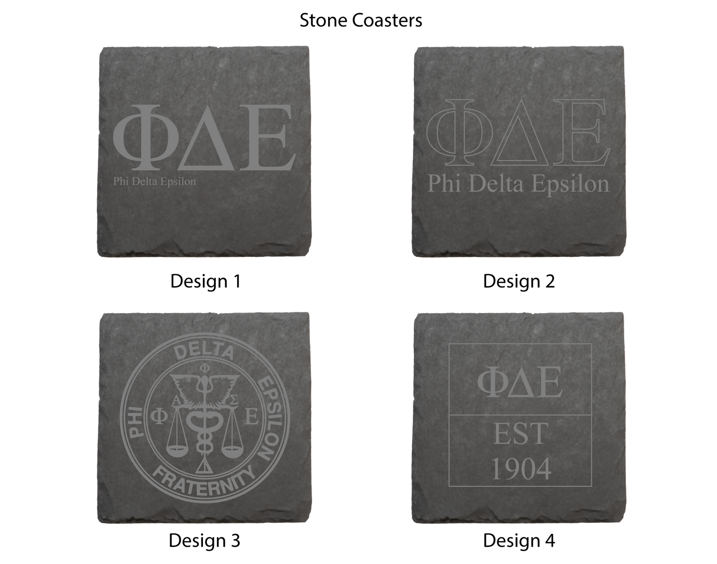 Phi Delta Epsilon Stone Coasters - 4-Pack
